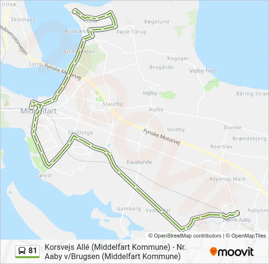 81 bus Linjekort