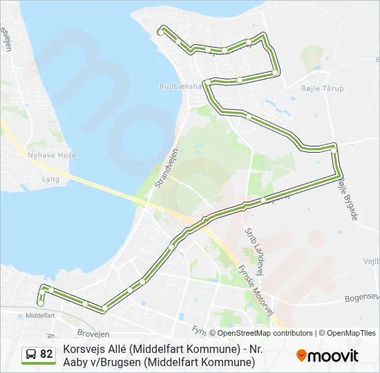 82 bus Linjekort