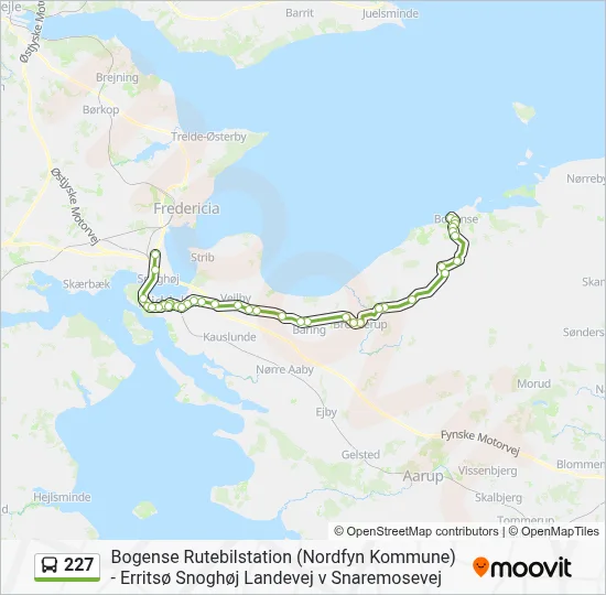 227 bus Linjekort