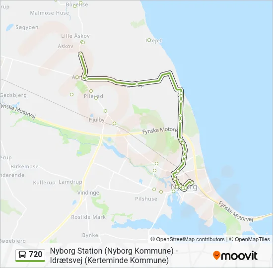 720 bus Linjekort