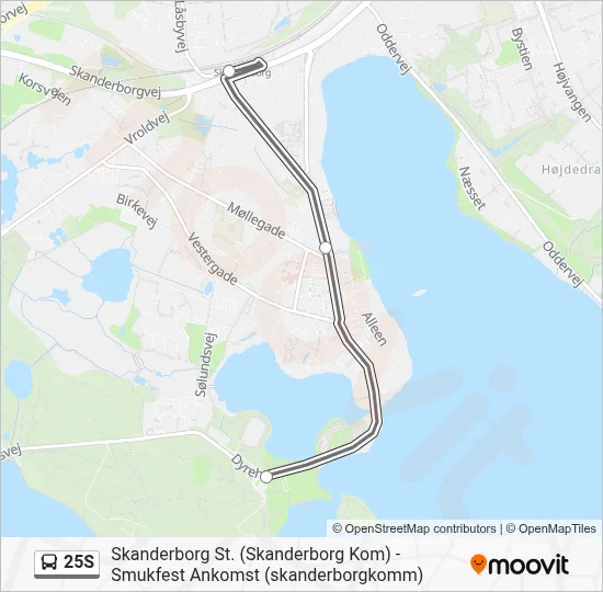 25S bus Linjekort