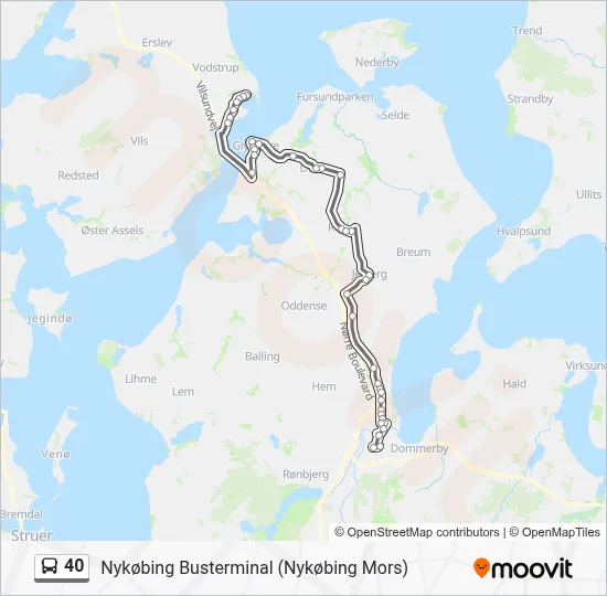 40 bus Linjekort
