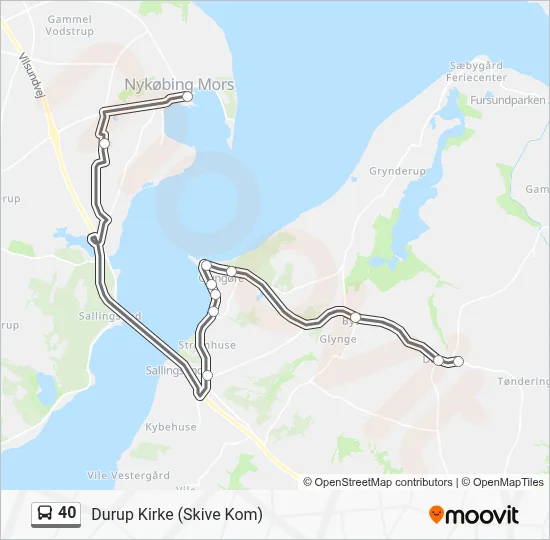 40 bus Linjekort