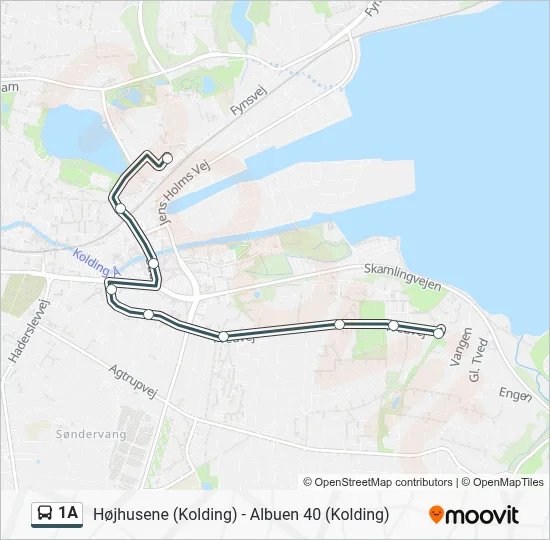 1A bus Linjekort