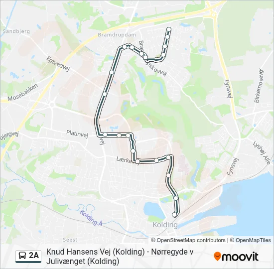 2A bus Linjekort