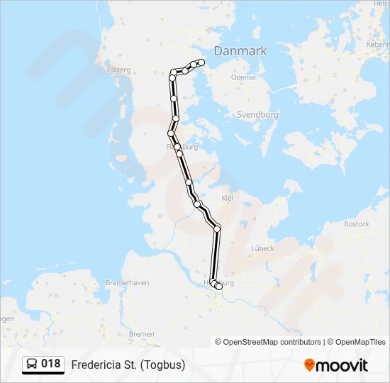 018 bus Linjekort