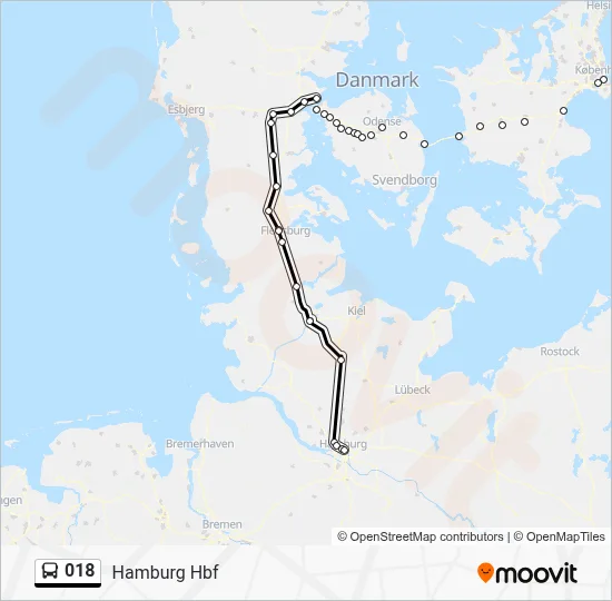 018 bus Linjekort