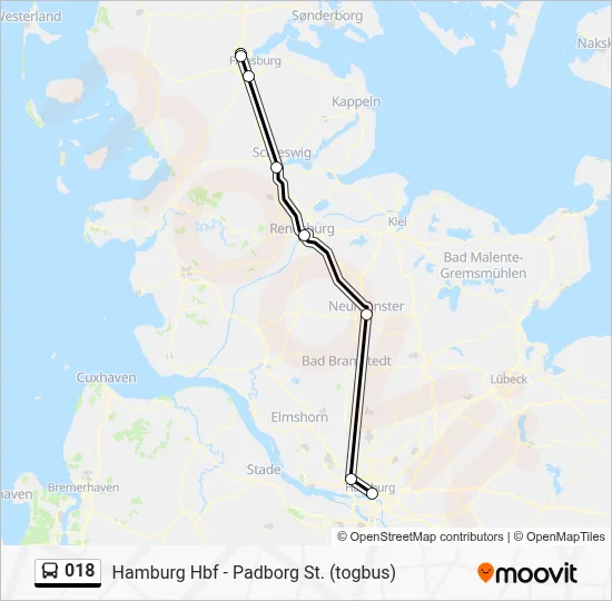018 bus Linjekort