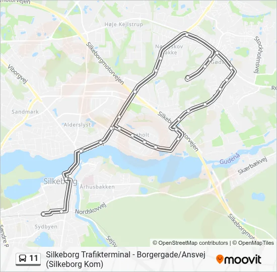 11 bus Linjekort