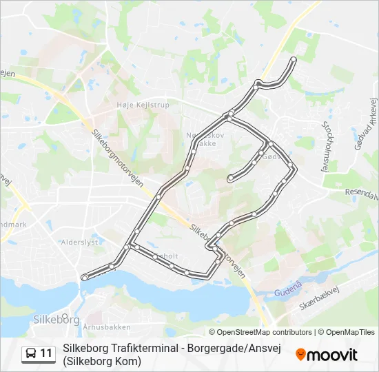 11 bus Linjekort