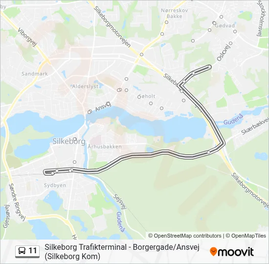 11 bus Linjekort