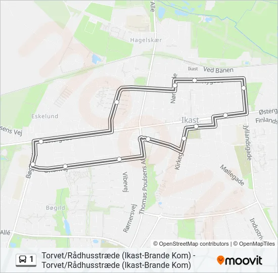 1 Bus Line Map