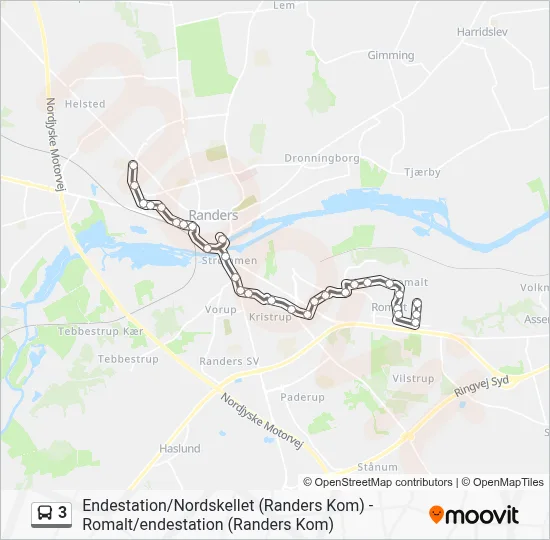 3 bus Linjekort