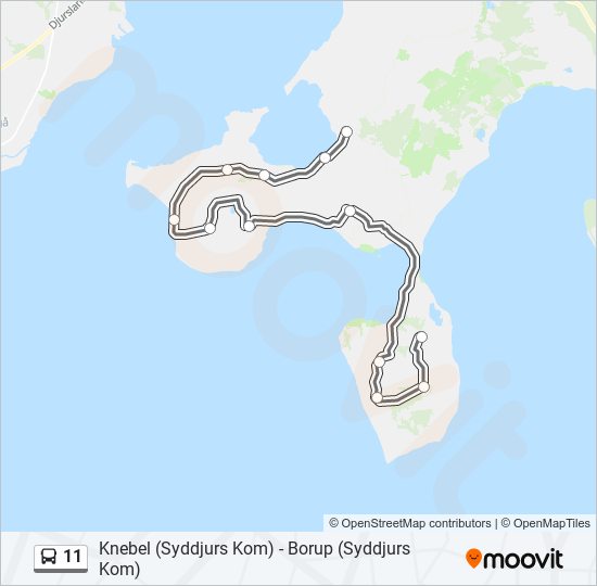 11 bus Line Map