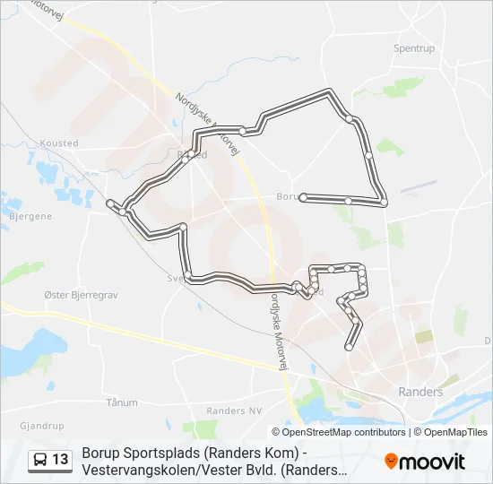 13 Bus Line Map