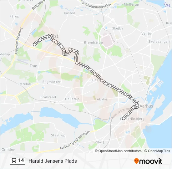 14 bus Linjekort