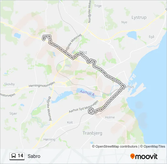 14 Bus Line Map