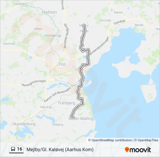 16 Bus Line Map