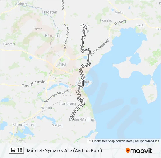 16 Bus Line Map