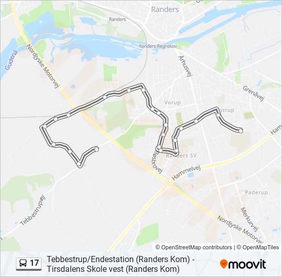 17 bus Line Map