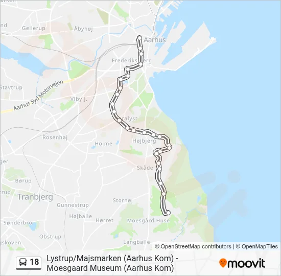 18 bus Linjekort