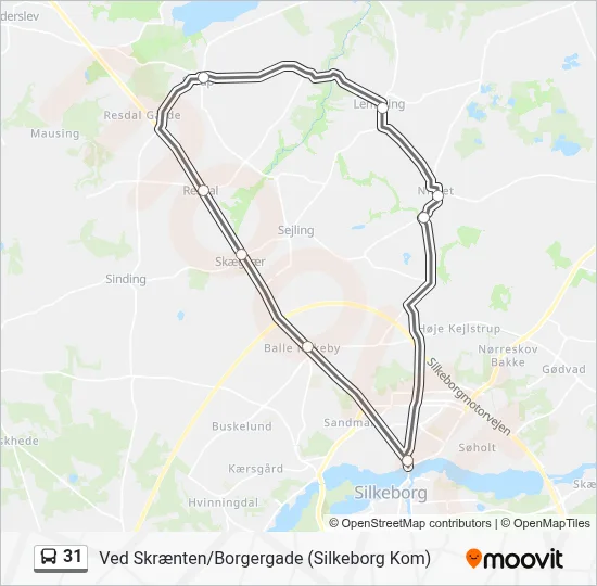31 bus Linjekort