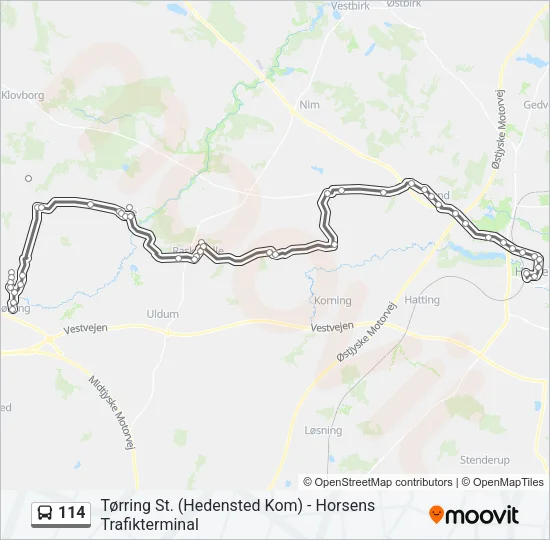 114 Bus Line Map