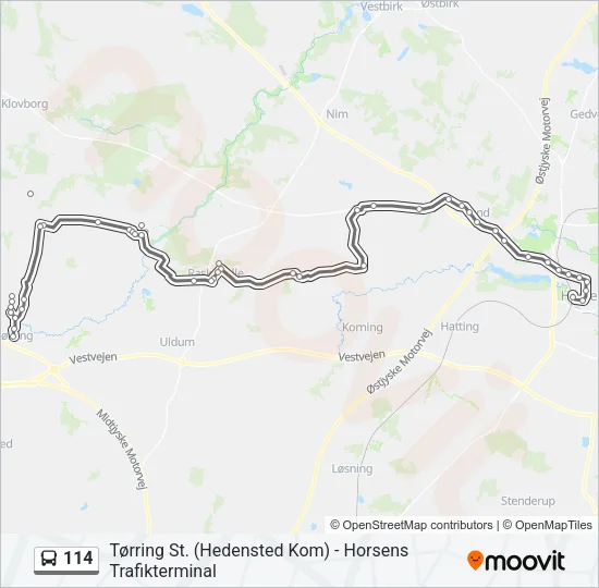 114 Bus Line Map