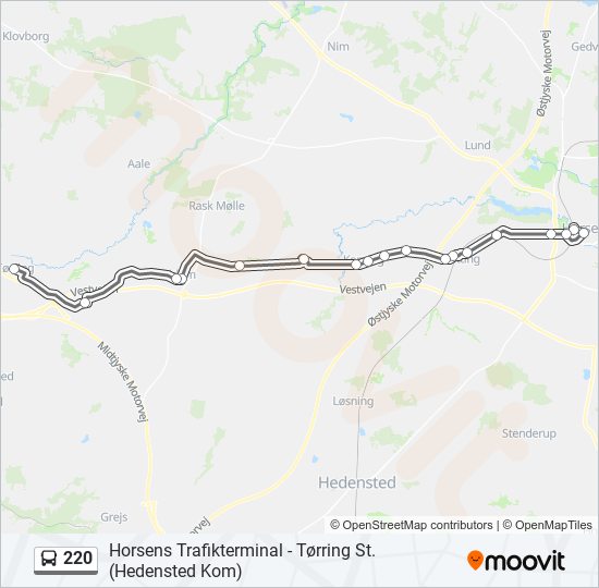 220 bus Line Map