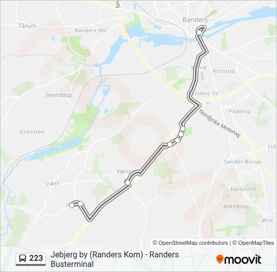 223 Bus Line Map