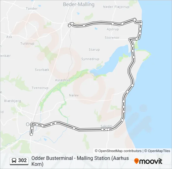 302 Bus Line Map