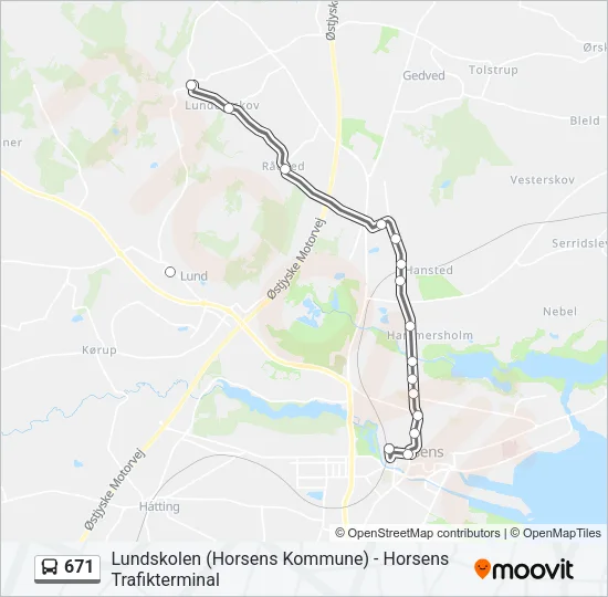 671 Bus Line Map