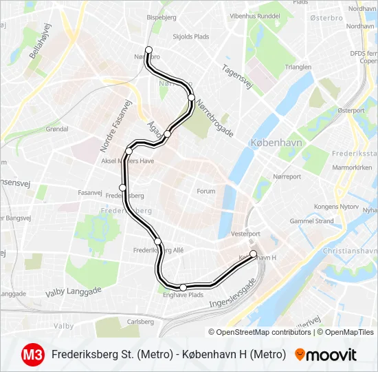 M3 Metro Line Map