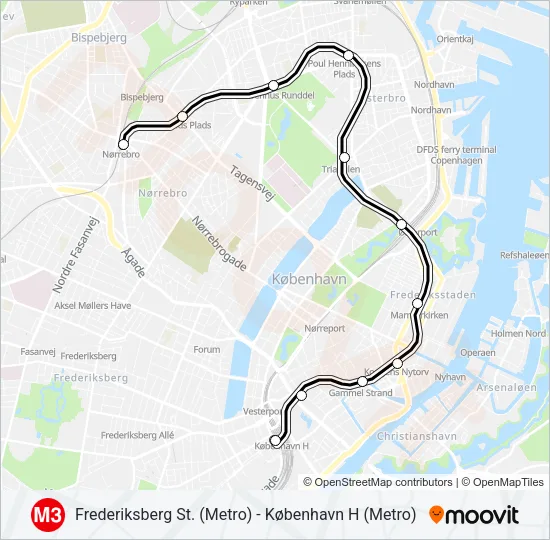 M3 Metro Line Map