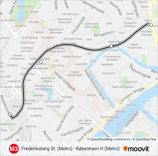 M3 Metro Line Map