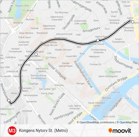 M3 Metro Line Map