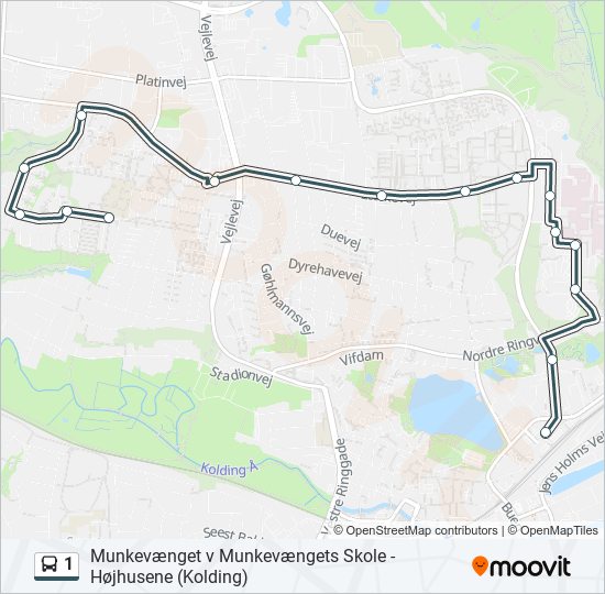 1 bus Line Map