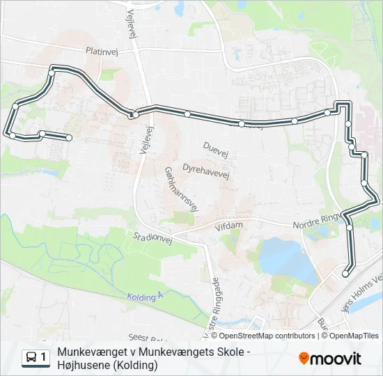 1 bus Linjekort