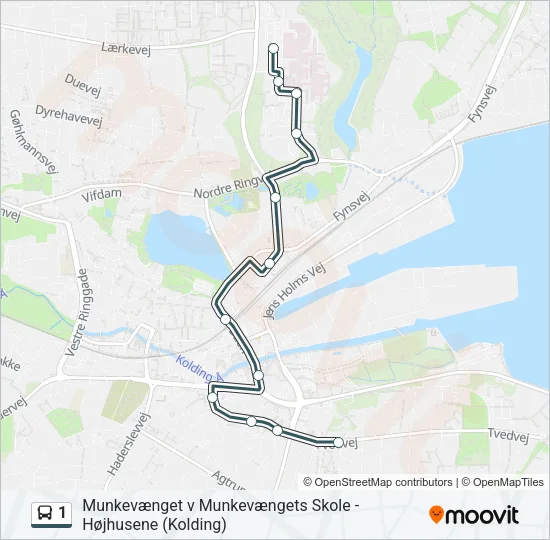1 Bus Line Map