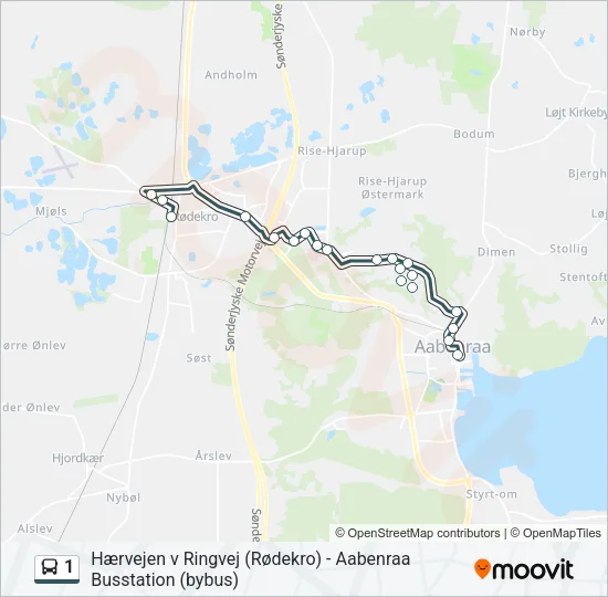 1 Bus Line Map