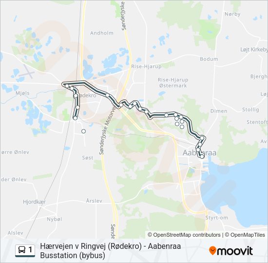 1 Bus Line Map