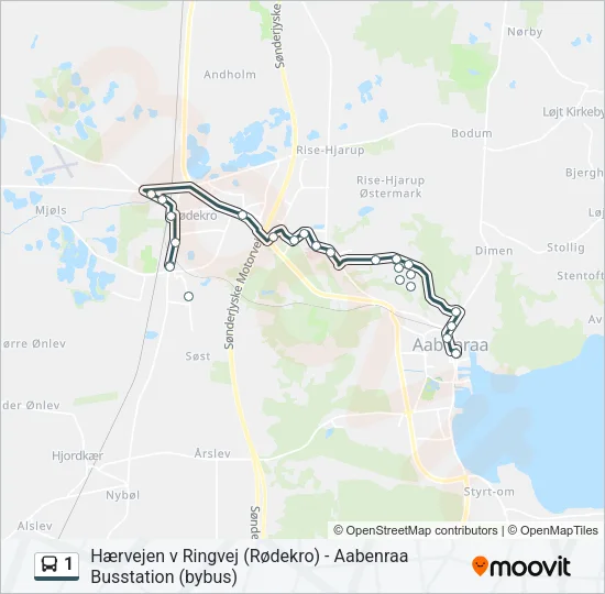 1 Bus Line Map