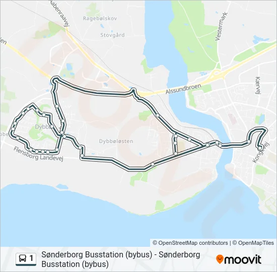 1 Bus Line Map