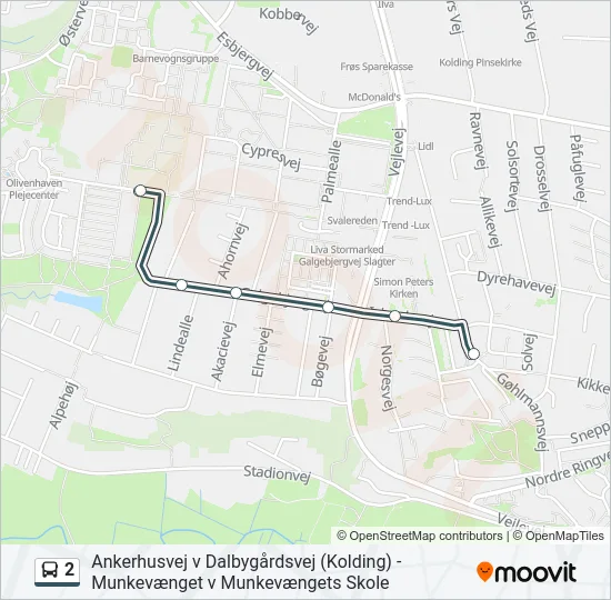 2 Bus Line Map