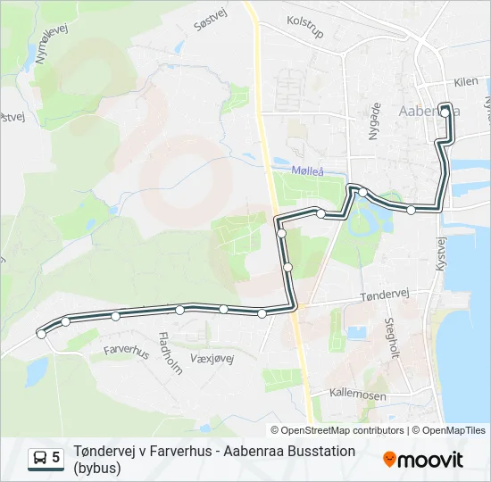 5 Bus Line Map
