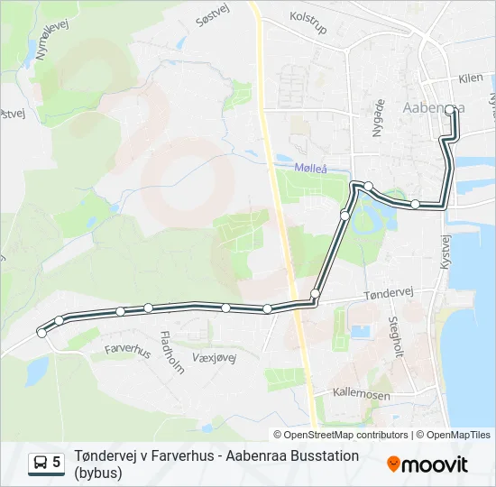 5 Bus Line Map