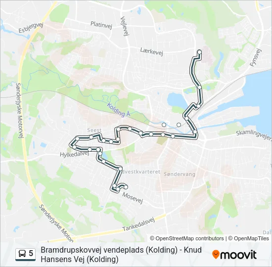 5 Bus Line Map