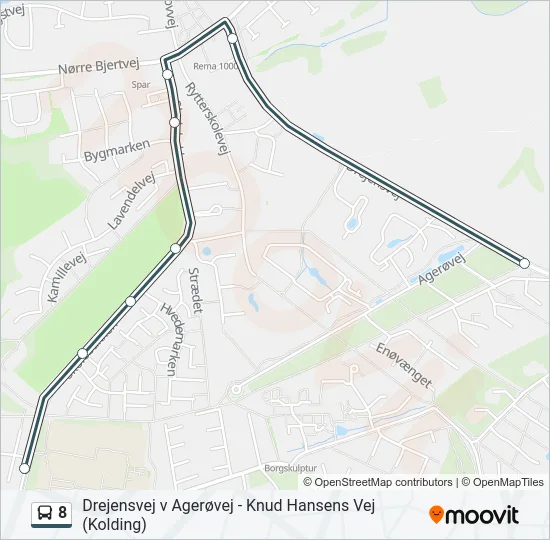 8 Bus Line Map