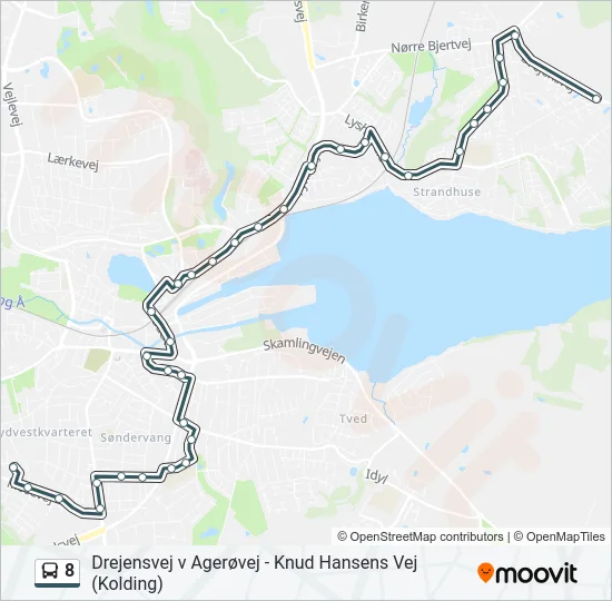8 bus Linjekort