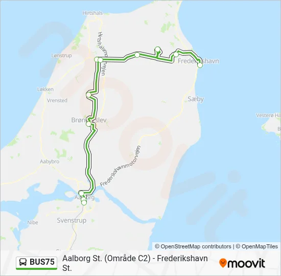 BUS75 bus Linjekort